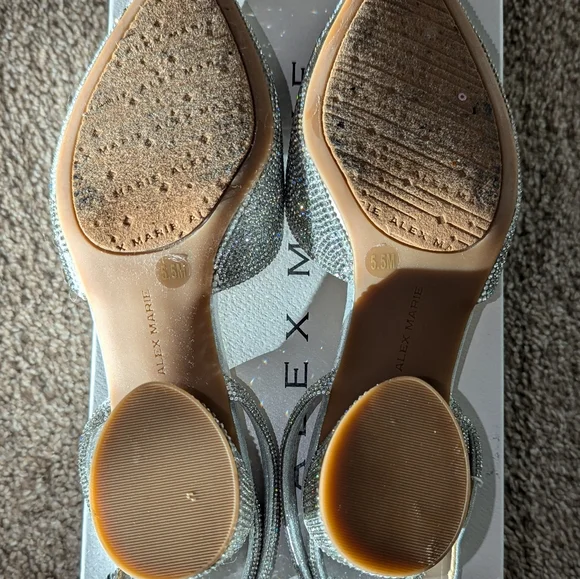 Alex Marie Brinley Rhinestone Round Heel Pumps, Size 5.5, Color Silver - Picture 11 of 13